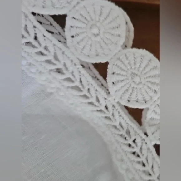 Terzo Millennio Women’s Top Medium White Off Shoulder Short Linen Short Sleeve - Picture 7 of 9